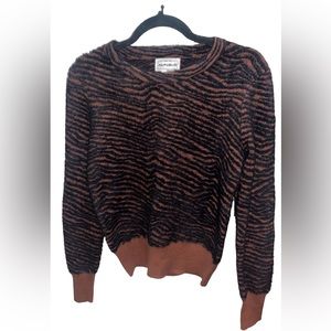 NWOT For The Republic Fuzzy Animal Print Sweater